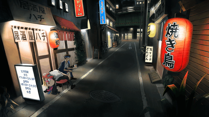 Tokyo Drinking Alley | Painting Backgrounds for Animation #17